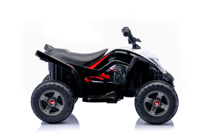 ATV electric pentru copii, Kinderplay Raptor, 80W, 12V, roti moi, telecomanda inclusa, negru [6]