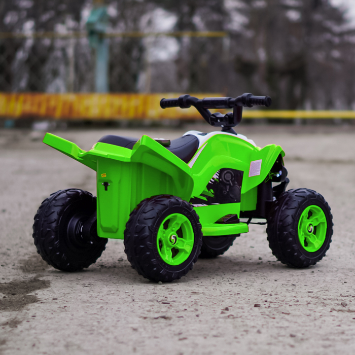 ATV electric pentru copii, Kinderplay Raptor, 80W, 12V, roti moi, telecomanda inclusa, verde [5]