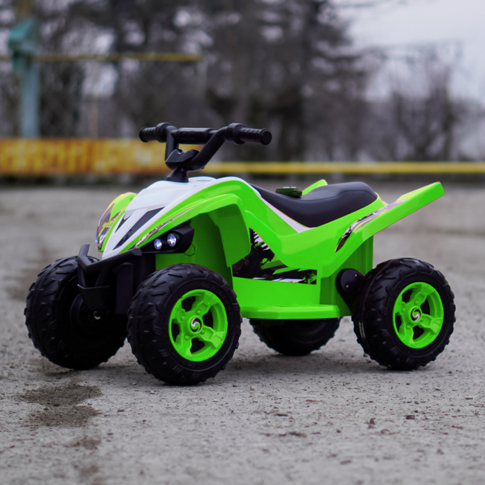 ATV electric pentru copii, Kinderplay Raptor, 80W, 12V, roti moi, telecomanda inclusa, verde [8]