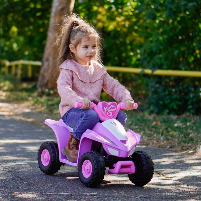 ATV electric pentru fetite 18-36 luni, Kinderplay Princess 25W, 6V, barby pink [4]