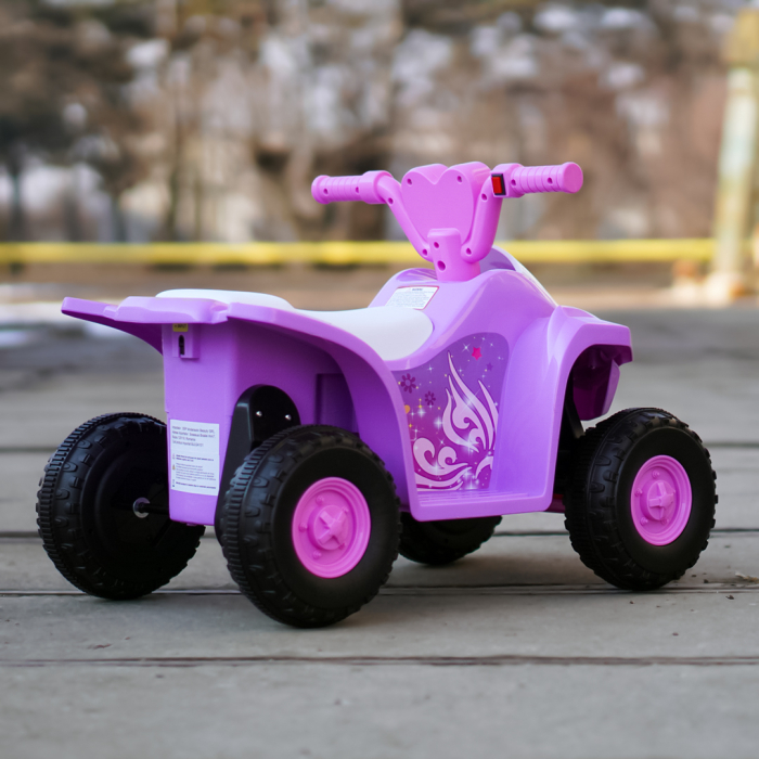 ATV electric pentru fetite 18-36 luni, Kinderplay Princess 25W, 6V, barby pink [6]