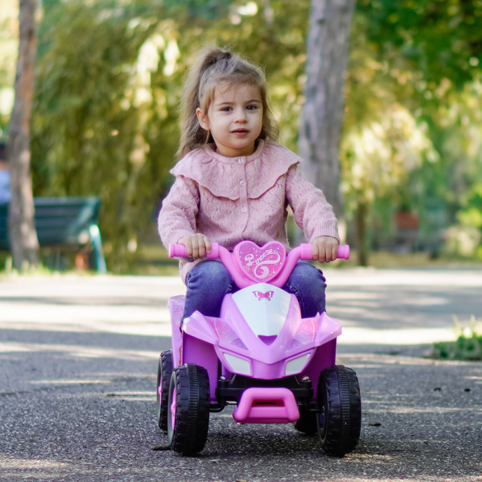 ATV electric pentru fetite 18-36 luni, Kinderplay Princess 25W, 6V, barby pink [2]
