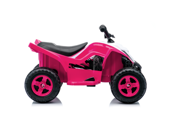 ATV electric pentru fetite, Kinderplay Raptor, 80W, 12V, roti moi, telecomanda inclusa, roz [5]