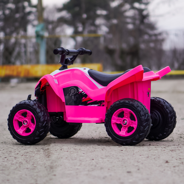 ATV electric pentru fetite, Kinderplay Raptor, 80W, 12V, roti moi, telecomanda inclusa, roz [9]
