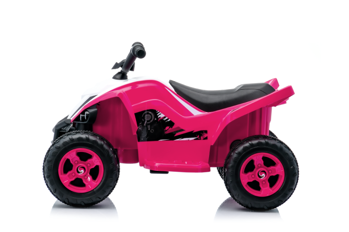 ATV electric pentru fetite, Kinderplay Raptor, 80W, 12V, roti moi, telecomanda inclusa, roz [4]