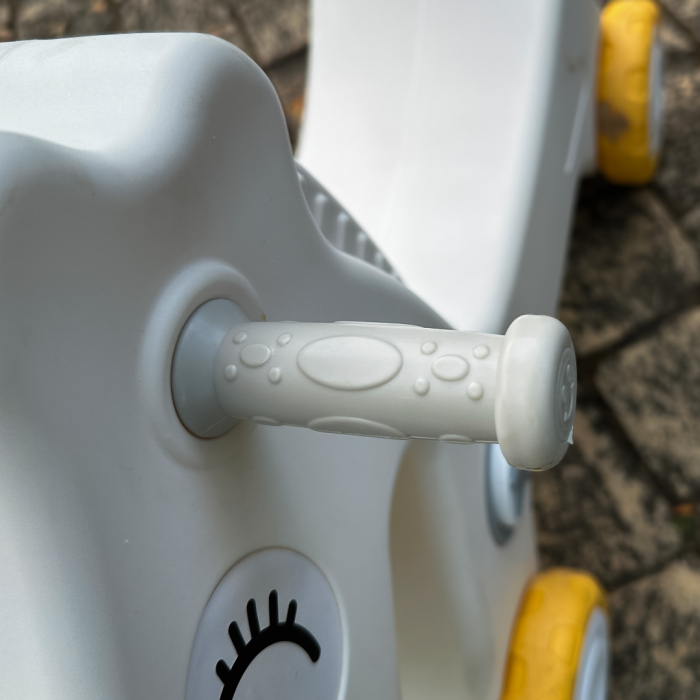 Balansoar si premergator Kinderplay tip calut, pentru copii 1 si 4 ani, sunete interactive, ergonomic, gri [10]