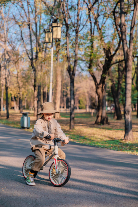Bicicleta de echilibru pentru copii Kinderplay Explorer Bike, 2-5 ani, roti moi din spuma 12inch, bej [13]