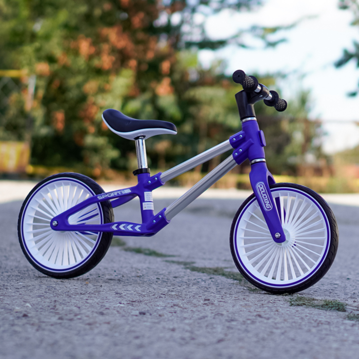 Bicicleta de echilibru pentru copii Kinderplay Explorer Bike, 2-5 ani, roti moi din spuma 12inch, albastra [4]