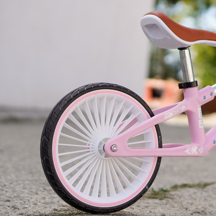Bicicleta de echilibru pentru copii Kinderplay Explorer Bike, 2-5 ani, roti moi din spuma 12inch, roz [9]