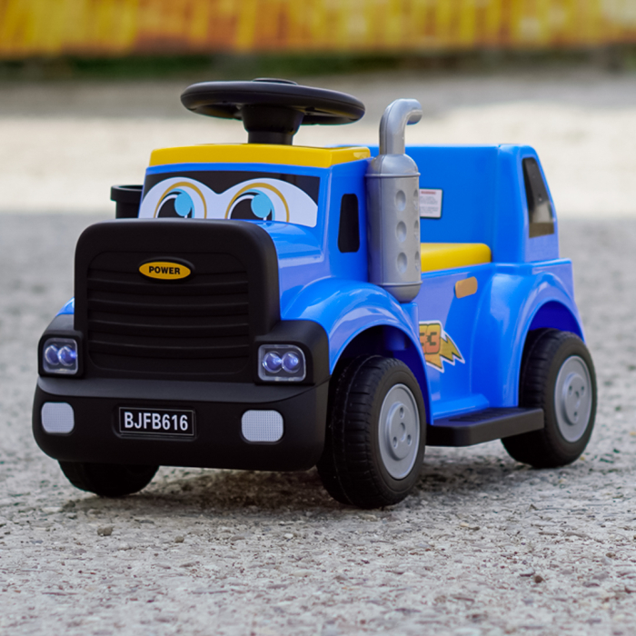Camion electric pentru copii, Kinderplay Lightning 33,  30W, 6V, albastru inchis [2]