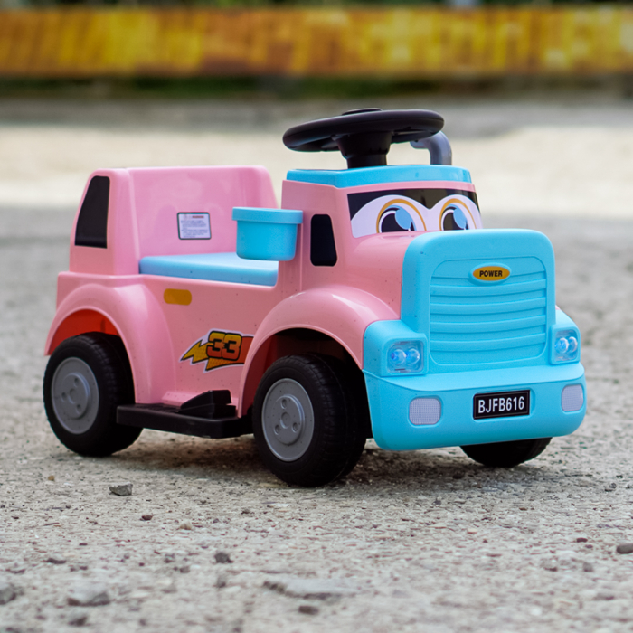 Camion electric pentru copii, Kinderplay Lightning 33,  30W, 6V, roz [3]