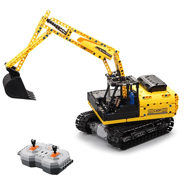 Excavator cu telecomandă CADA, set construcție 544 de piese, funcții mecanice mobile, 400mAh, pentru copii 6-12 ani [2]