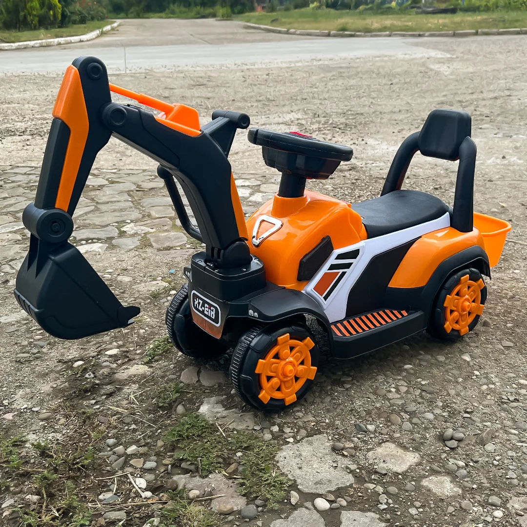 Excavator pentru copii Kinderplay, tip premergator, 18-36 luni, incarcator manual, echipare standard, portocaliu [6]