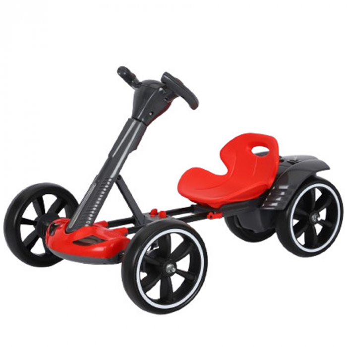 Go Kart electric pentru copii 3 - 7 ani, 12V, putere 45W, telecomanda control parental, bluetooth, pliabil, rosu