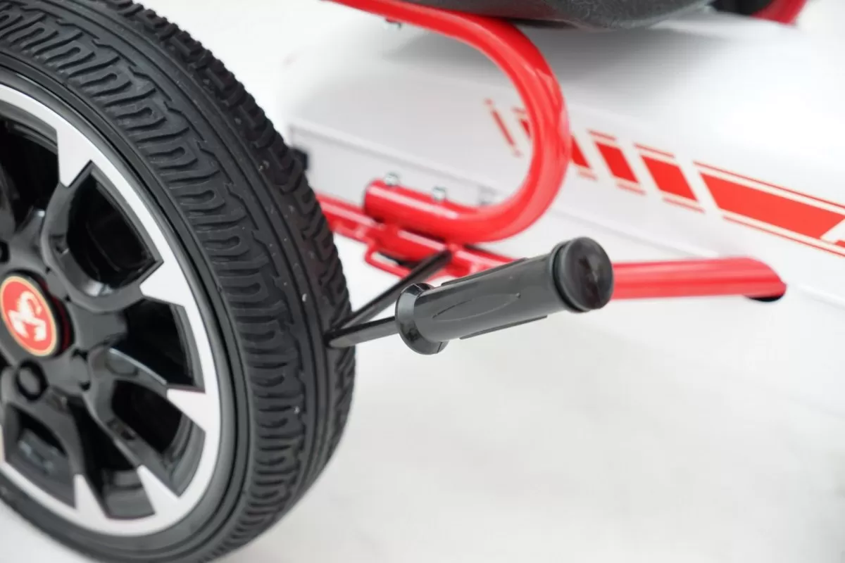 Kart cu pedale Fiat Abarth, pentru copii 3-9 ani, cu roti moi si design sport, culoare alba [6]
