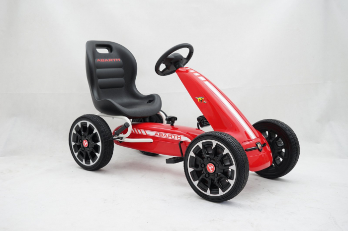 Kart cu pedale Fiat Abarth, pentru copii 3-9 ani, cu roti moi si design sport, rosu [2]