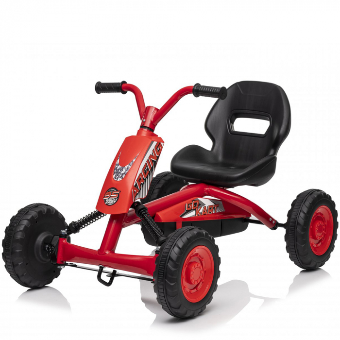 Kart cu pedale, Kinderplay ArcSpring, pentru copii intre 2 si 6 ani, rosu [1]