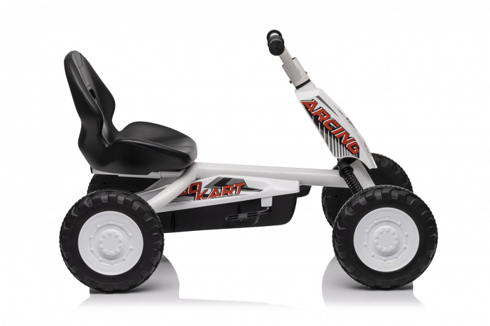 Kart cu pedale, pentru copii 2-6 ani, Kinderplay ArcSpring, cadru metal, amortizoare, alb [9]