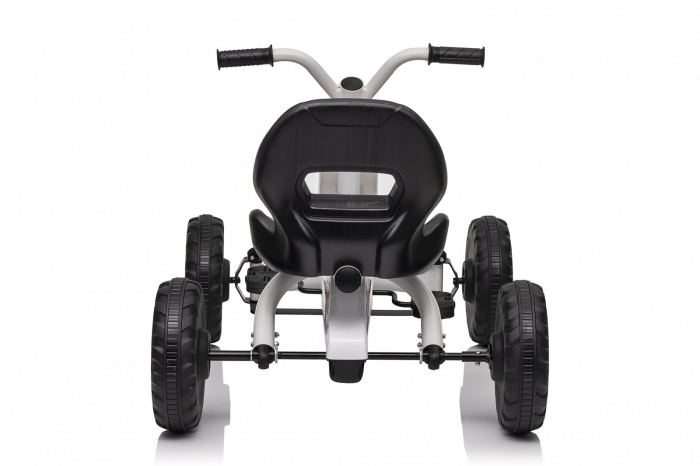 Kart cu pedale, pentru copii 2-6 ani, Kinderplay ArcSpring, cadru metal, amortizoare, alb [6]