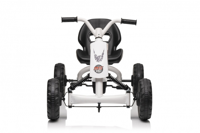 Kart cu pedale, pentru copii 2-6 ani, Kinderplay ArcSpring, cadru metal, amortizoare, alb [8]