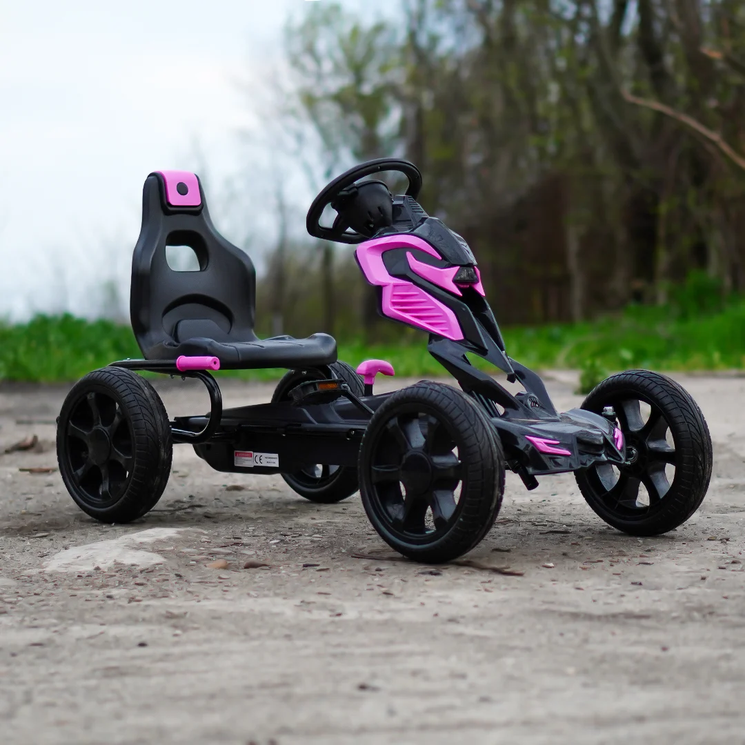 Kart cu pedale pentru copii intre 5 si 10 ani roz [3]