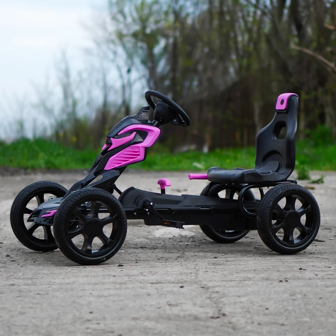 Kart cu pedale pentru copii intre 5 si 10 ani roz [5]