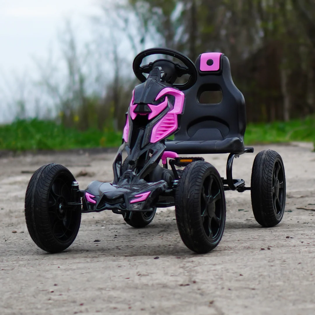 Kart cu pedale pentru copii intre 5 si 10 ani roz [7]