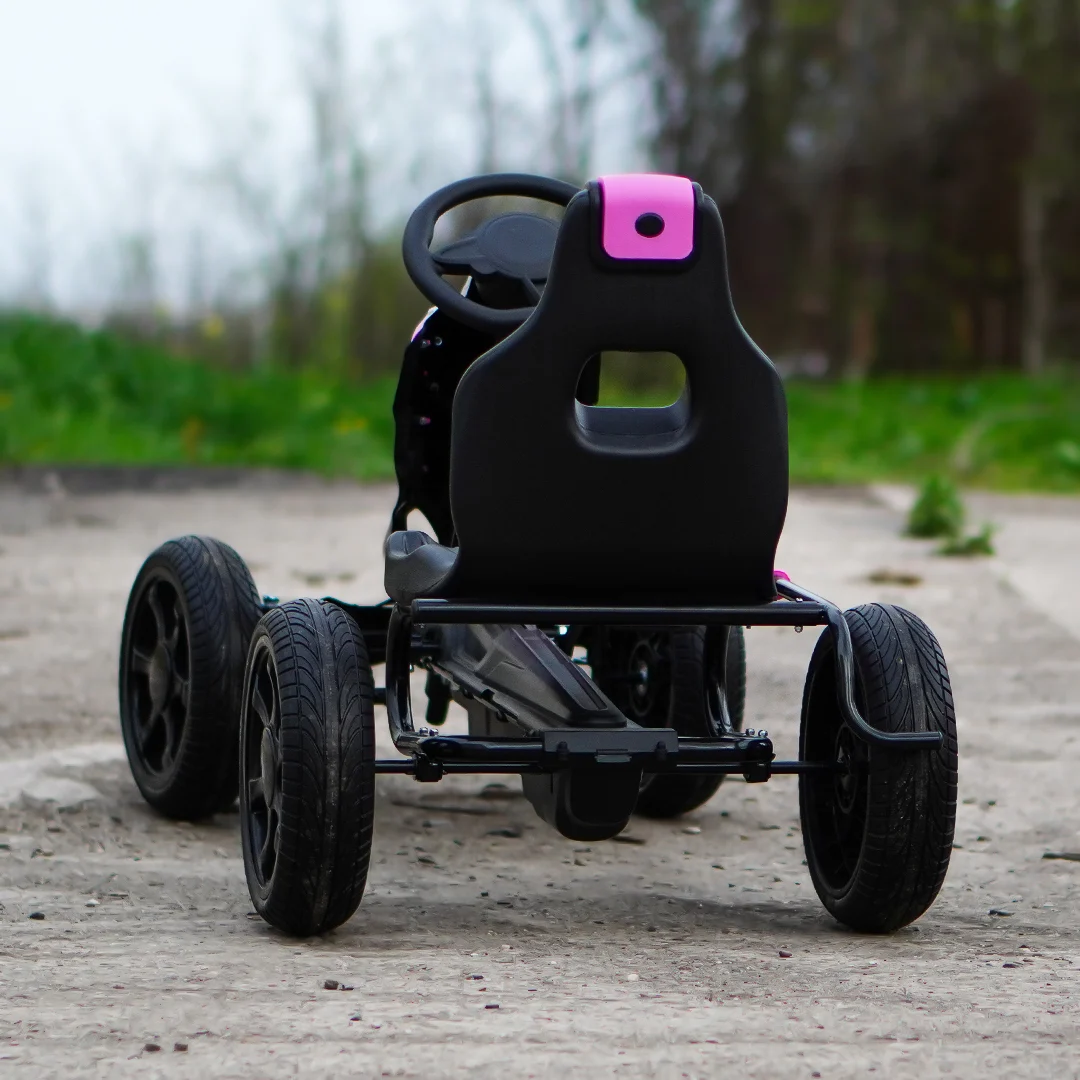 Kart cu pedale pentru copii intre 5 si 10 ani roz [6]