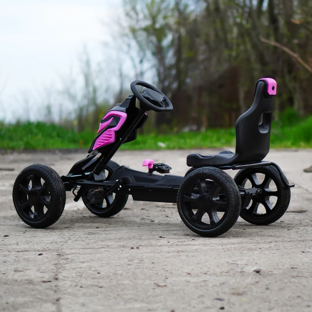 Kart cu pedale pentru copii intre 5 si 10 ani roz [4]