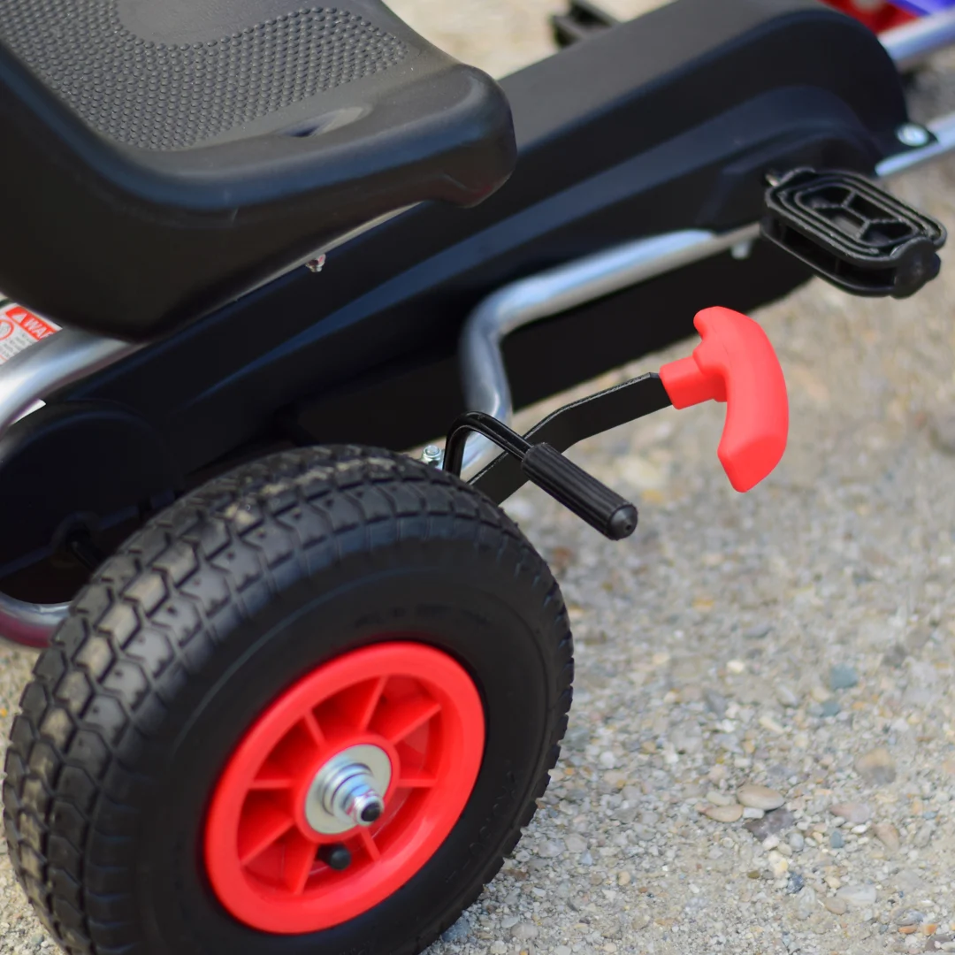 Kart cu pedale pentru copii Kinderplay A-05-1, transmisie pe lant, roti gonflabile, albastru [9]