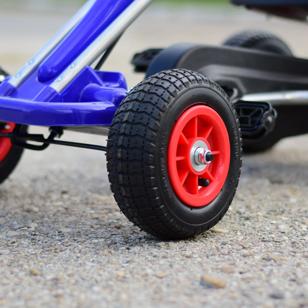 Kart cu pedale pentru copii Kinderplay A-05-1, transmisie pe lant, roti gonflabile, albastru [10]