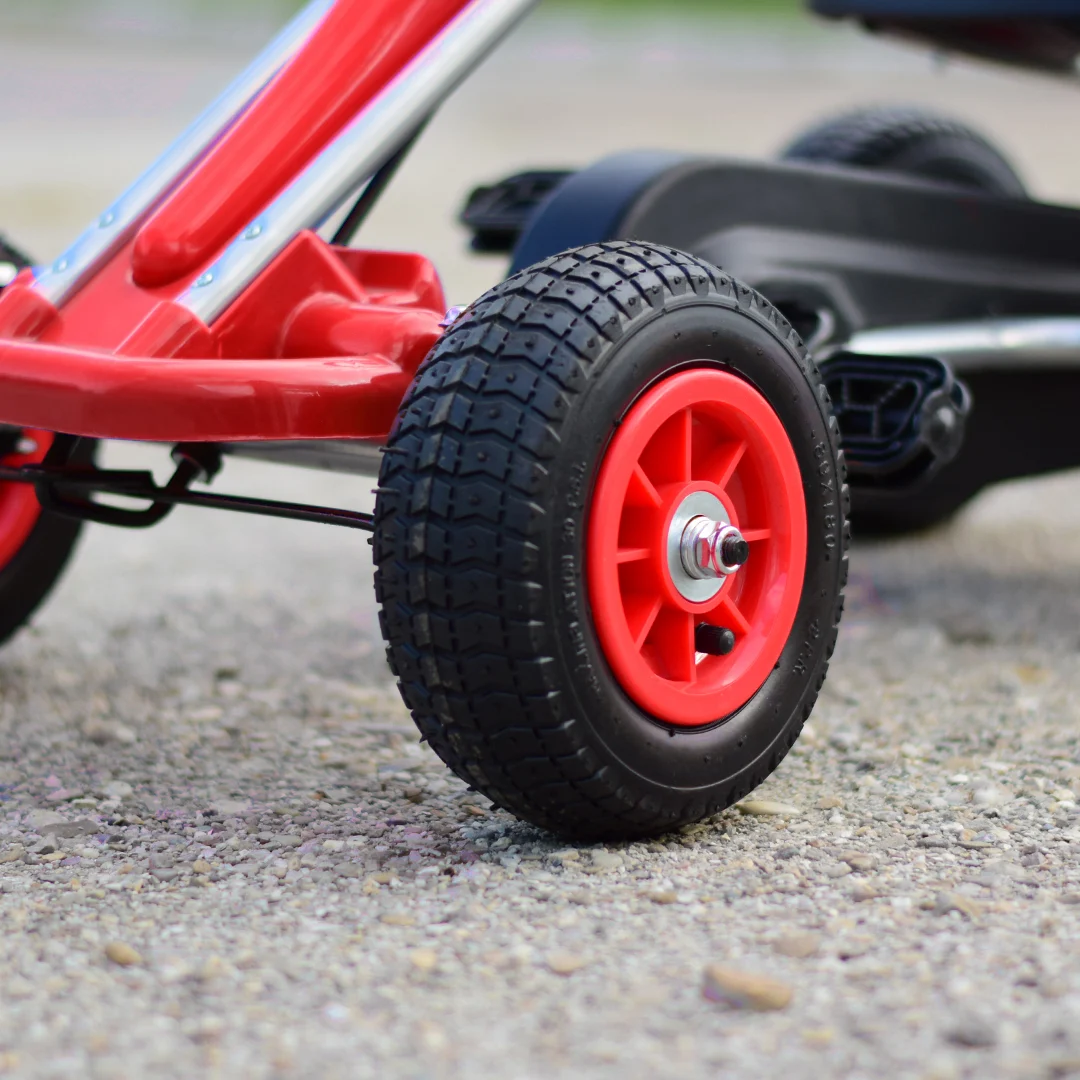 Kart cu pedale pentru copii Kinderplay A-05-1, transmisie pe lant, roti gonflabile, rosu [3]