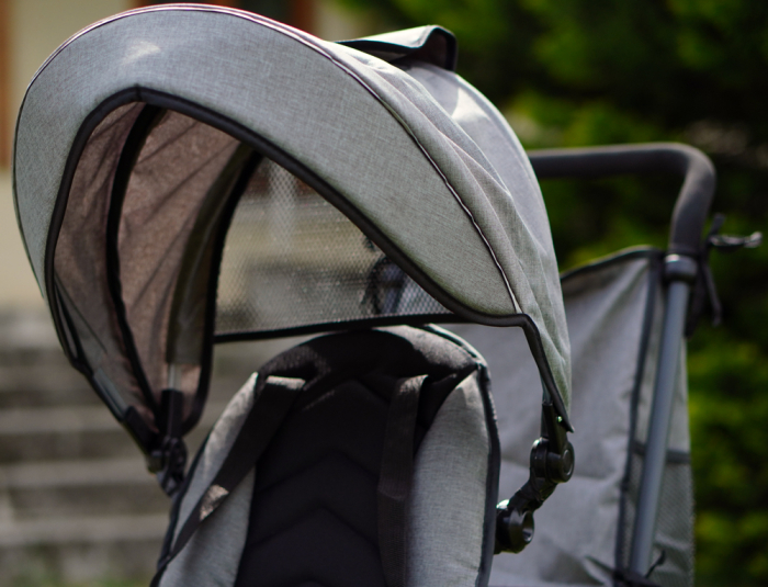 Kinderplay Baby, carucior, tricicleta multifunctionala pentru copii intre 1 si 5 ani, pliabila si reglabila, roti moi, gri [11]