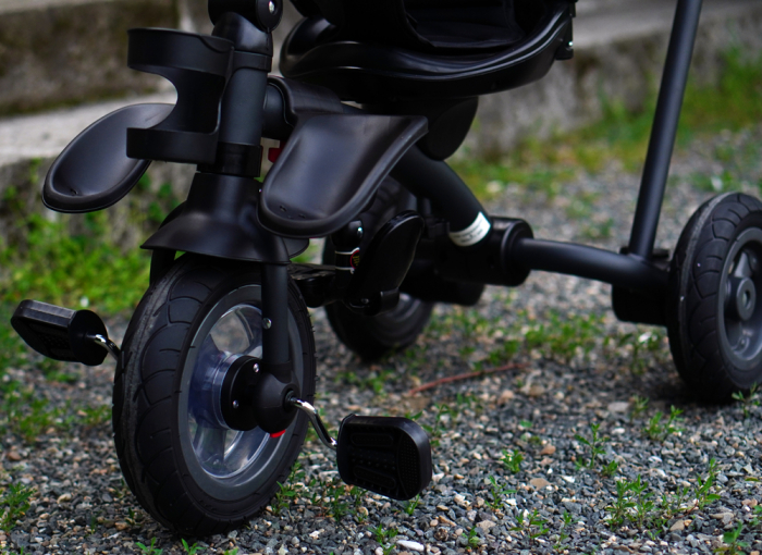 Kinderplay Baby, carucior, tricicleta multifunctionala pentru copii intre 1 si 5 ani, pliabila si reglabila, roti moi, gri [12]