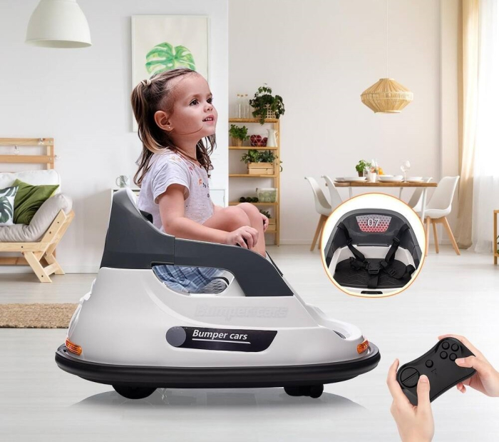 Kinderplay Bumper, masinuta busitoare electrica pentru copii, 12V 70W, telecomanda inclusa, Alba [4]