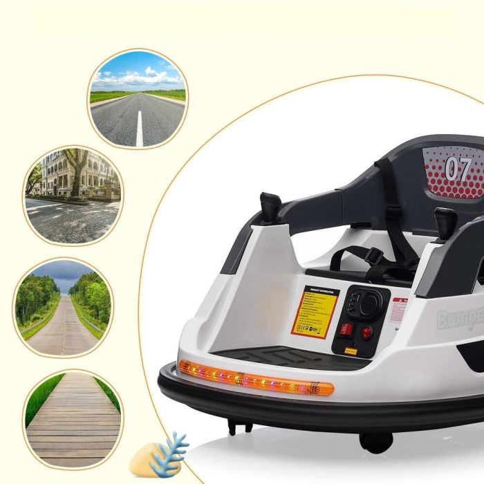 Kinderplay Bumper, masinuta busitoare electrica pentru copii, 12V 70W, telecomanda inclusa, Alba [3]