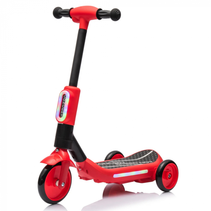 Kinderplay Concept, trotineta electrica cu aburi si lumini pentru copii, 3 roti, 30W, 6V 4.5Ah, rosie