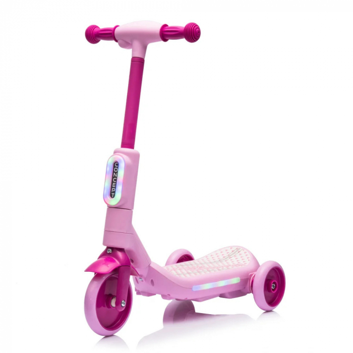 Kinderplay Concept, trotineta electrica cu aburi si lumini pentru copii, 3 roti, 30W, 6V 4.5Ah, roz