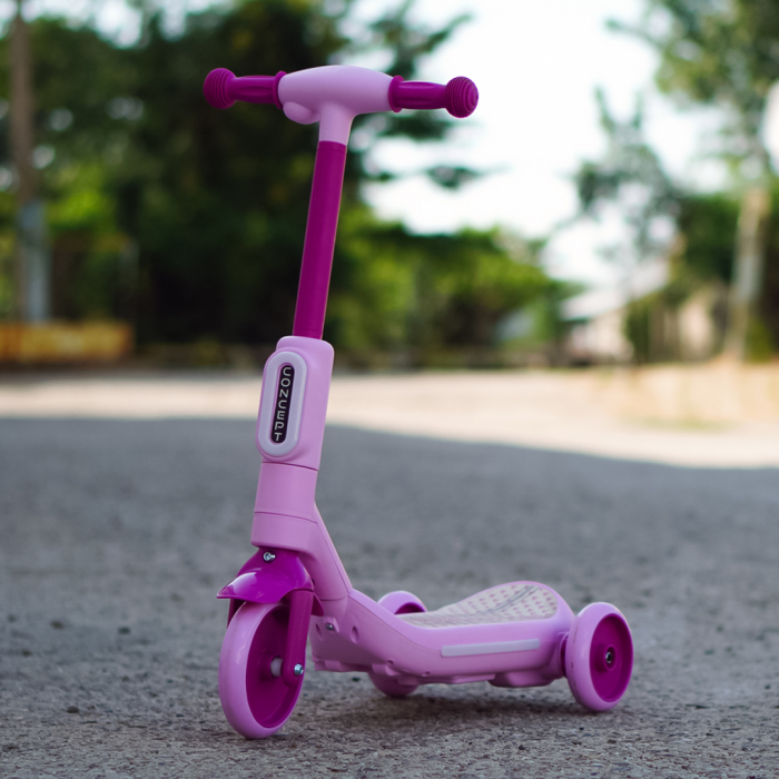 Kinderplay Concept, trotineta electrica cu aburi si lumini pentru copii, 3 roti, 30W, 6V 4.5Ah, roz [2]