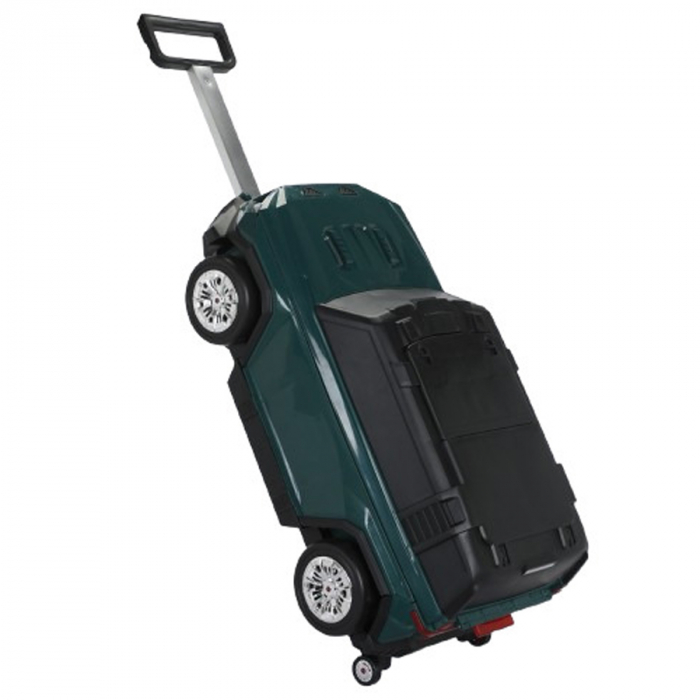 Kinderplay Speed 2 in 1, troller tip masinuta pentru copii cu spatiu depozitare, roti moi cauciuc EVA, maner telescopic, verde