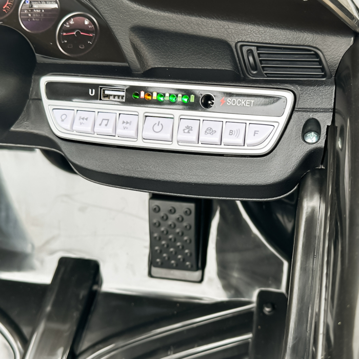 Masinuta electrica pentru copii 2-5 ani, RUF CTR 3 70W 12V, echipata premium, neagra [14]