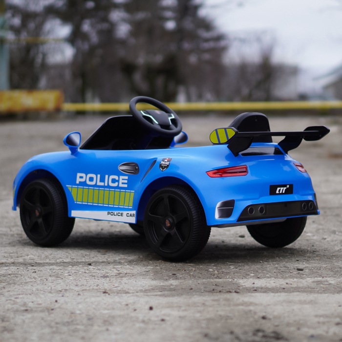 Masinuta electrica pentru copii 2-5 ani, RUF CTR 3 Police, 70W 12V, echipata premium, albastra [6]