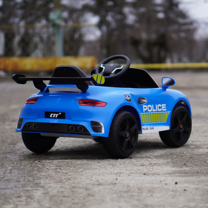 Masinuta electrica pentru copii 2-5 ani, RUF CTR 3 Police, 70W 12V, echipata premium, albastra [8]