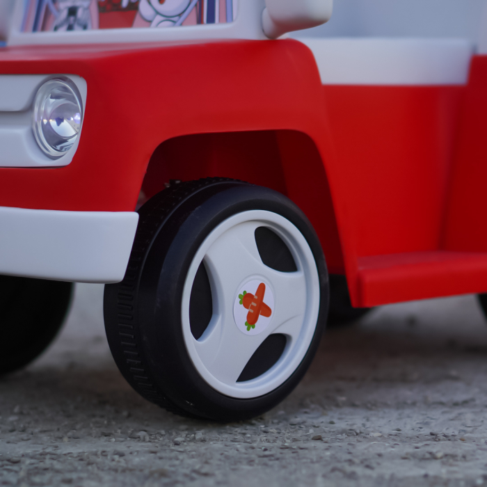 Masinuta pentru copii 4 in 1, Kinderplay FunnyBunny 60W 6V, cu telecomanda si remorca, rosie [10]