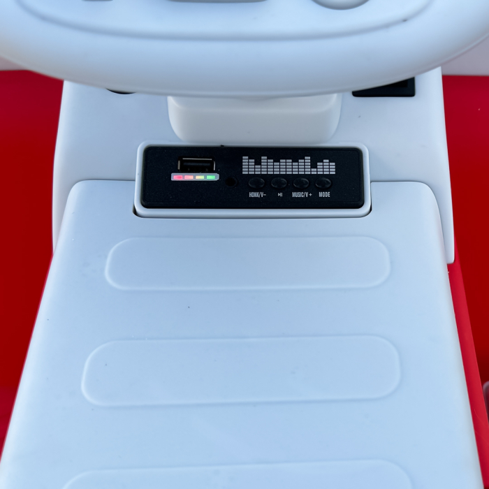 Masinuta pentru copii 4 in 1, Kinderplay FunnyBunny 60W 6V, cu telecomanda si remorca, rosie [13]