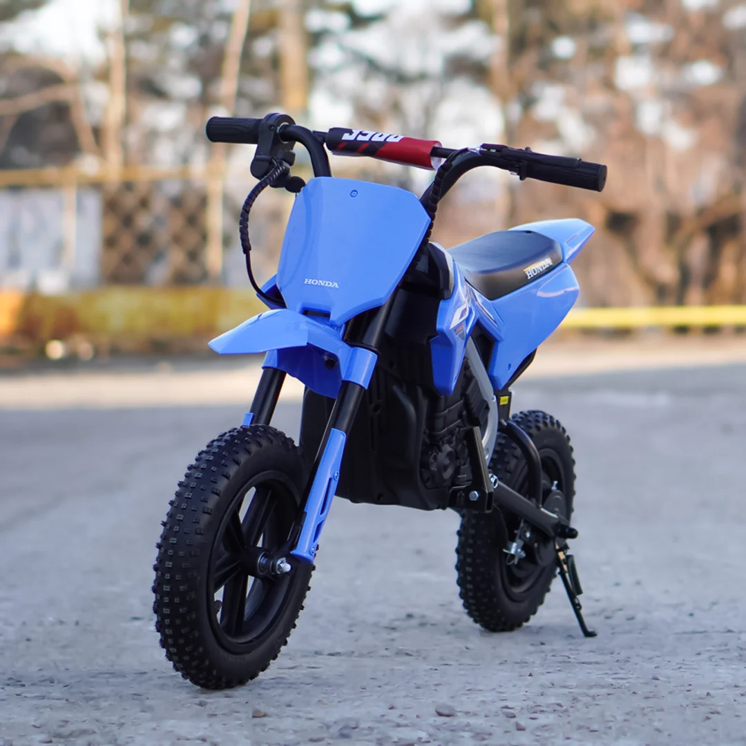 Motocicleta electrica pentru copii 5-10 ani, Honda CRF450 250W, 24V, roti gonflabile, albastra [3]