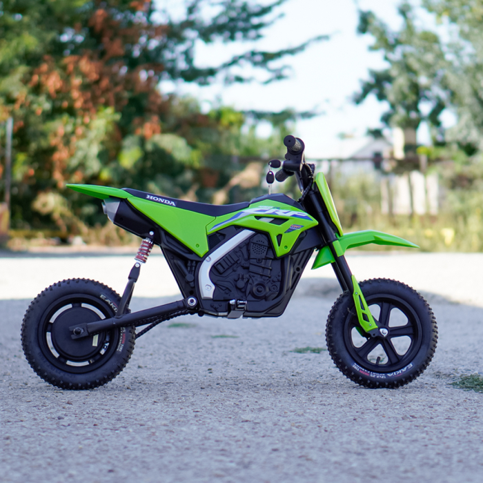 Motocicleta electrica pentru copii 5-10 ani, Honda CRF450 250W, 24V, roti gonflabile, verde [4]