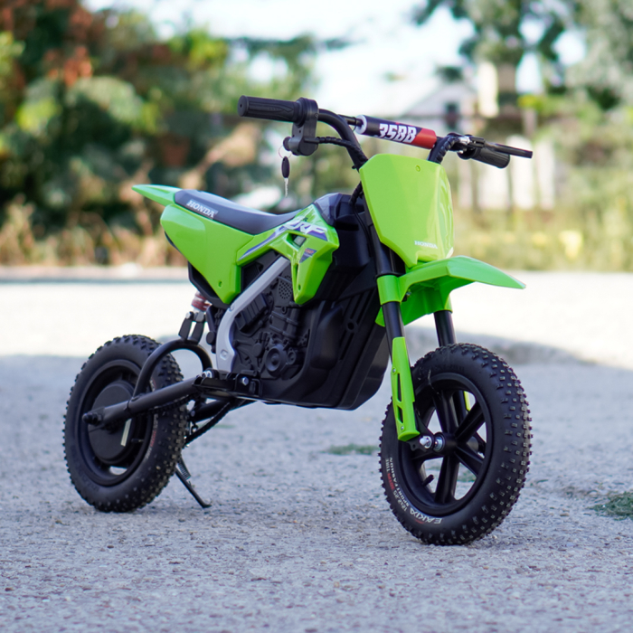 Motocicleta electrica pentru copii 5-10 ani, Honda CRF450 250W, 24V, roti gonflabile, verde [2]