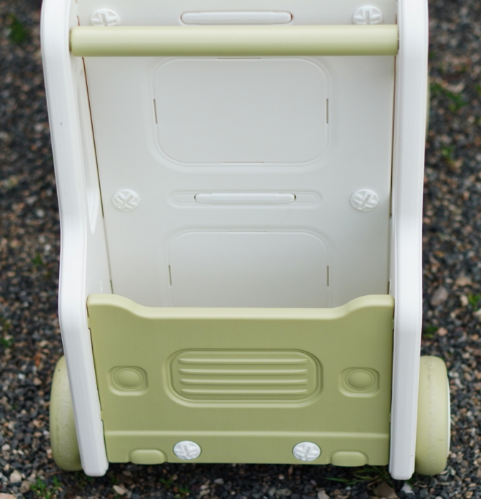 Organizator de jucării Kinderplay tip autobuz, multifuncțional, placa suport pentru piese lego, accesorii incluse, verde [15]