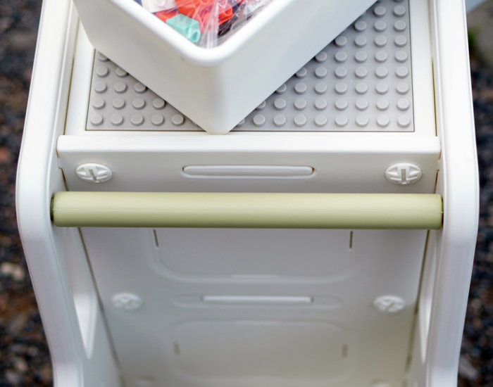 Organizator de jucării Kinderplay tip autobuz, multifuncțional, placa suport pentru piese lego, accesorii incluse, verde [11]